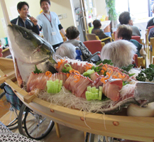 4月のお食事イベント 鰤の解体ショー